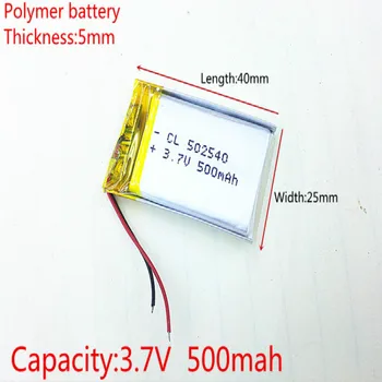 3,7 В 500 мАч 502540 Литий-Полимерная Li-Po Аккумуляторная Батарея литий-ионные элементы Для Mp3-Камеры мобильного телефона GPS Vedio Игровые игрушки