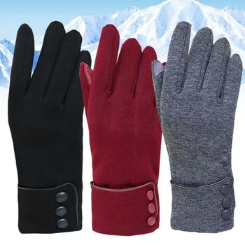 Женские перчатки, зимние Теплые Многоцветные модные перчатки с сенсорным экраном, перчатки для рук с полным пальцем, лыжные Ветрозащитные цевья, женские перчатки