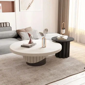 Деревянный журнальный столик в скандинавском стиле с минималистичным дизайном для гостиной, Роскошная Круглая Компактная мебель для гостиной Muebles