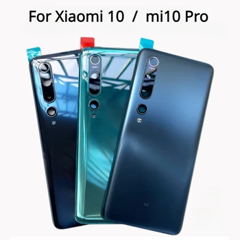 Задняя Крышка батарейного отсека, заднее стекло для Xiaomi Mi 10 5G, корпус крышки батарейного отсека, чехол с объективом камеры Mi 10 Pro 5G