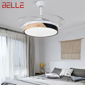 Потолочный вентилятор BELLE, невидимая лампа с дистанционным управлением, современный простой мультяшный светодиод для дома, детской спальни