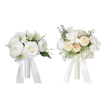 Свадебный романтический букет для невесты, искусственный пион, цветок для подружки невесты