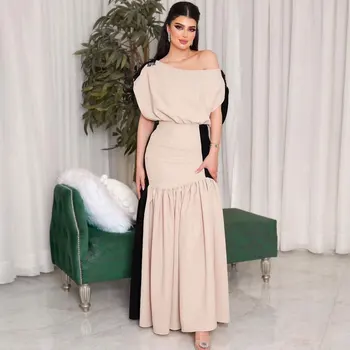 Вечернее платье Русалки Rose Novias с одним плечом, элегантное драпированное платье для выпускного вечера, атласные вечерние платья для женщин из Саудовской Аравии длиной до пола
