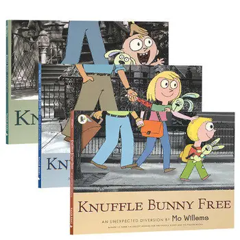 MiluMilu 3шт Оригинальные Популярные Образовательные Книги Caldecott Medal Knuffle Bunny Раскраска По Английскому Языку С Картинками Для Детей