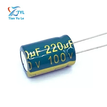 10 шт./лот высокочастотный низкоомный алюминиевый электролитический конденсатор 100v 220UF размером 13*20 220UF 20%