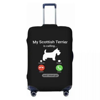 Изготовленный На Заказ Защитный Чехол Для багажа My Scottish Terrier Is Calling, Моющиеся Чехлы Для Дорожных Чемоданов Scottie Dog