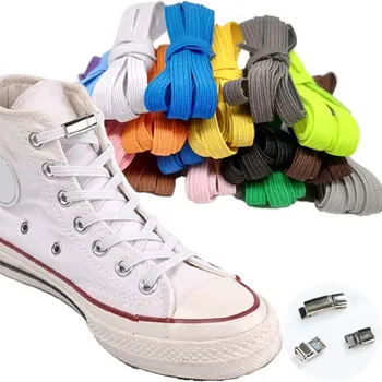 13 Цветов Эластичные Магнитные Шнурки с фиксацией в 1 секунду Креативного Плоского Типа, Быстрые Шнурки для обуви без завязывания, Детские и взрослые Шнурки для кроссовок