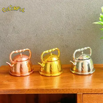 1шт 1:12 Миниатюрный Чайник Чайник для Чая миниатюрные предметы Кукольный Домик Кухонные Принадлежности Для Еды Кукольный Дом Кухонная Мебель Чайник
