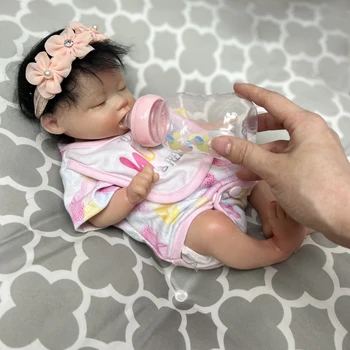 Attyi 13 дюймов, полностью силиконовая кукла-Реборн, может пить молоко и писать, куклы для новорожденных девочек