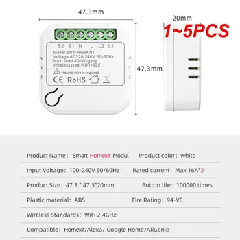 1 ~ 5ШТ 16A Homekit WIFI Smart Switch Мини-2-полосный Модуль Переключателя Управления Cozylife Smart Breaker Поддержка Alexa Home