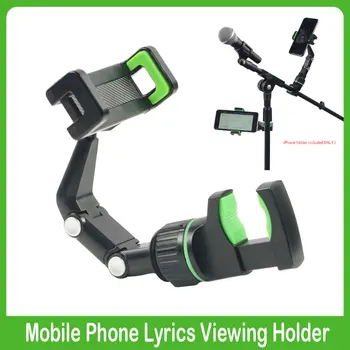 Держатель для телефона для гитары, подставка для микрофона, пюпитр, вращающийся на 360 ° зажим для смартфона для видеозаписи, просмотра текстов песен.