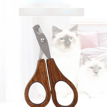 Винтажные кусачки для ногтей для собак Деревянные косметические инструменты для чистки ногтей для кошек щенков домашних животных