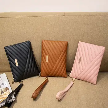 Стильная сумка-браслет для женщин и девочек, модная сумка-конверт из искусственной кожи, портативный кошелек-клатч, модный однотонный маленький кошелек