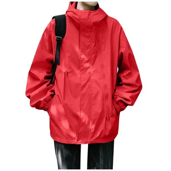 Мужская зимняя куртка, Однотонная уличная Ветрозащитная куртка для горного альпинизма, рабочая одежда, пальто с капюшоном с длинным рукавом 신상재킷
