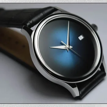 38,5 мм ультратонкие автоматические механические часы Tianjin ST1812 с автоподзаводом, календарь, мужские часы из водонепроницаемого сапфирового стекла