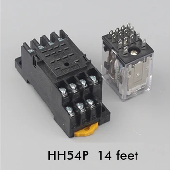 Промежуточное реле HH54P малое промежуточное электромагнитное реле 220V/110v/380v переменного и ПОСТОЯННОГО ТОКА 12V 24V с 14-футовым ГНЕЗДОМ реле