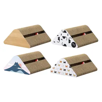 Треугольная доска для когтеточки для кошек Из утолщенной гофрированной бумаги Для игр и сна, защита мебели для кошек с двух сторон