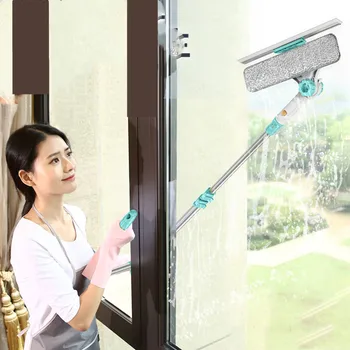Расширяемый очиститель окон, устройство для мытья окон с выдвижным шестом, щетка для пыли, двусторонний скребок для отжима стекла, стеклоочиститель