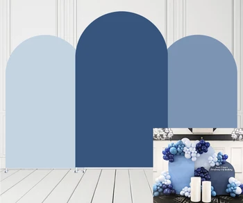 Синий однотонный тканевый арочный фон Покрывает День рождения мальчиков, украшения для душа ребенка, двусторонняя арочная подставка для вечеринок