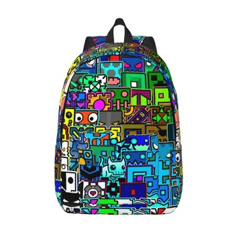 Игровой рюкзак с геометрическим кубиком для мальчиков и девочек, школьная сумка для школьников, рюкзак для дошкольников, начальная сумка с карманом