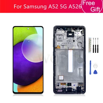 Amoled Для Samsung Galaxy A52 4G A525 дисплей ЖК сенсорный экран дигитайзер В Сборе С Рамкой Для Samsung A525 замена Ремонт