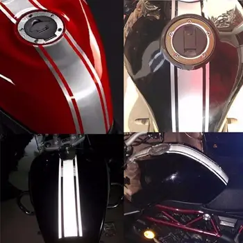 Стильный Клейкий Креативный Универсальный Мотоциклетный Топливный Бак В Полоску, Светоотражающая Наклейка DIY Decor