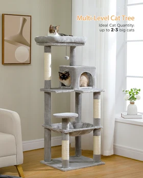 Free Shipping Multi-Level Cat Tree with Condo Cat Scrapers Cat Accessories gatos когтеточка для кошек игрушки для кошек когтеточ