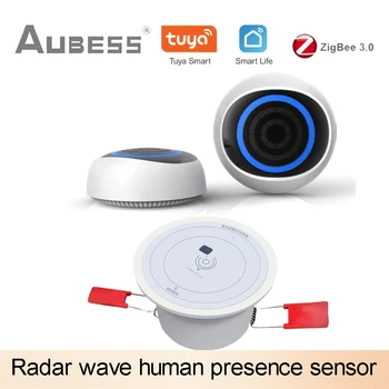 Датчик движения Zigbee Wave Human Presence Потолочный/Настенный Микродетектор движения Tuya Smart Life Home Automation Пульт Дистанционного Управления