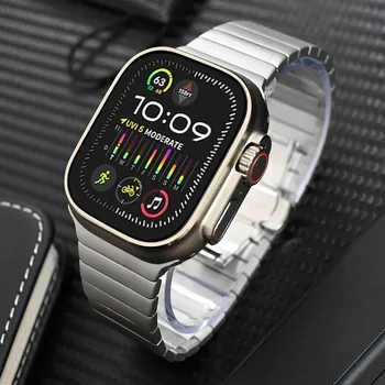 Браслет-звено из нержавеющей стали для Apple Watch Ultra 2 49 мм Ремешок 45 мм 44 мм 41 42 мм Ремешок Correa для Iwatch серии 9 8 7 6 5 4 Se