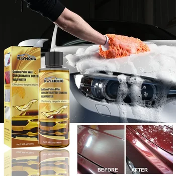 Паста для мытья, вощения и полировки Golden Carnauba 3 В 1, Гидрофобный набор для быстрого нанесения покрытия, краска для ремонта автомобилей, прямая поставка