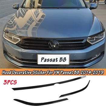 Для VW Passat B8 2014-2019 Центральная решетка радиатора Молдинг-планка для гриля, накладка для бровей, наклейки для бровей на переднюю фару автомобиля, Наклейки для век