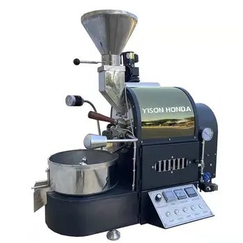 Газоэлектрическая Двухбарабанная машина для обжарки кофейных зерен из нержавеющей стали 304 весом 6 кг 15 кг