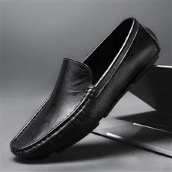 Мужская обувь ручной работы из натуральной кожи с мягкой подошвой Gommino, Мужские Слипоны для вождения, Повседневная Кожаная обувь Для папы