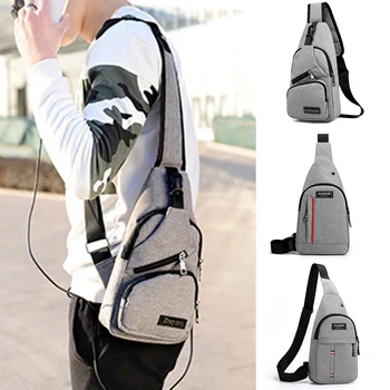 Мужской рюкзак-слинг с USB-интерфейсом для зарядки для путешествий
