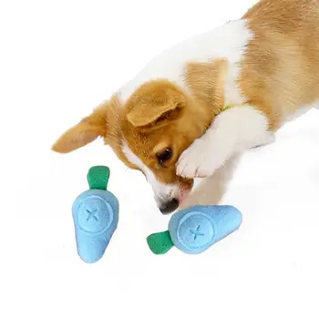 Игрушка для домашних животных, Забавная плюшевая игрушка для собак, Жевательная игрушка в форме моркови с писклявым устройством, идеально подходящая для скрежета зубами От скуки