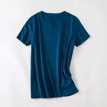 Новая футболка с короткими рукавами, женская летняя свободная хлопковая универсальная однотонная футболка с коротким рукавом СЕРОГО 22