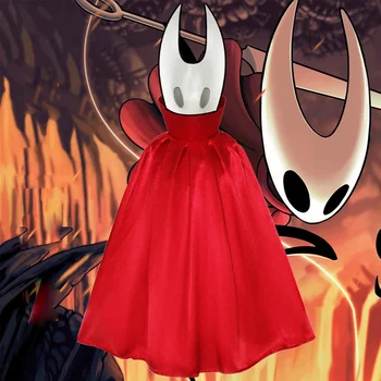 Игровой костюм Полого Рыцаря для детей Хэллоуин Полый Рыцарь Красный Плащ с маской Шершень Косплей Костюм