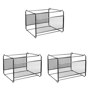 3X Металлическая сетка формата А4, коробка-органайзер для файлов, Подвесная коробка для папок, настольный держатель для хранения, полка для хранения для офиса дома