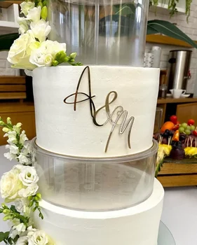 Персонализированные инициалы для торта l Свадебные инициалы на торте lWedding Мистер и Миссис Акриловый Топпер для торта Rustic Anniversary Bapt