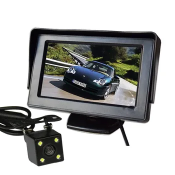 Парковочный Монитор TFT LCD Автомобильный Монитор Солнцезащитный Козырек 4,3 Дюймовый Экран с CCD Ночной Камерой Заднего Вида DVD Дисплей Помощи При парковке