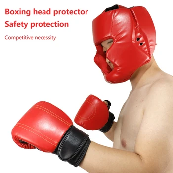 Шлем для кикбоксинга для мужчин и женщин PU Каратэ Муай Тай Guantes De Boxeo Свободный бой ММА Санда Обучение взрослых и детей Снаряжение