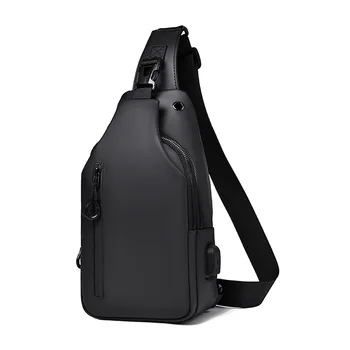 Мужской многофункциональный рюкзак через плечо, водонепроницаемая нагрудная сумка с USB-портом и аудиоразъемом 3,5 мм для пеших прогулок, путешествий, свиданий, прогулок на природе