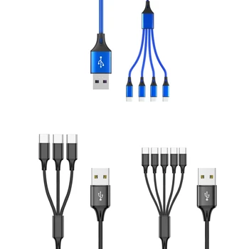 Мультизарядный кабель 3/4/5 в 1 с разъемом USB-USB C для телефонов и планшетов Y9RF