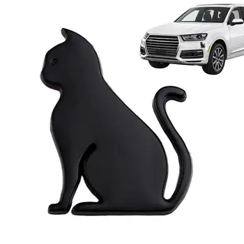 Наклейка на машину с мультяшным котом, наклейки на окна, кошки, наклейки на дверь, наклейки на ноутбук для женщин, Автомобильная эмблема с домашним животным Котом, металлический дизайн, забавный бампер