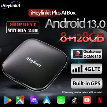 Iheylink Carplay Ai Box Android 13 Беспроводная Автоматическая Поддержка Android Youtube QCM6115 8-Ядерный 8 + 128 Г Для Audi Honda Benz Hyundai VW