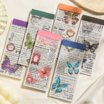 30 Листов Butterfly Dream Memory Series Винтажный Английский Текстовый Материал Бумага Творческий DIY Junk Journal Коллаж Декор Канцелярские Принадлежности