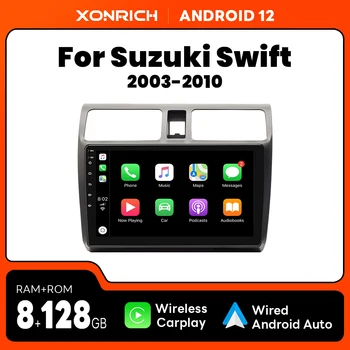 Беспроводной Автомобильный Мультимедийный Плеер Carplay 8GB 128GB Android 12 Для Suzuki Swift 2003-2006 2007 2008-2010 Радио GPS IPS DSP 4G Wifi