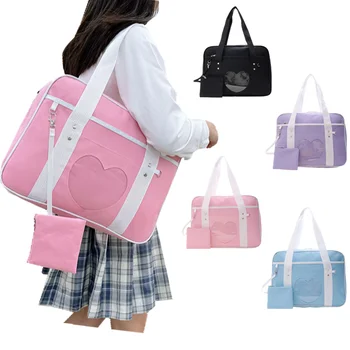 Японская сумка JK, легкая повседневная сумка для багажа в стиле Лолиты для девочек, Большая вместительная сумка-тоут, модная студенческая школьная сумка из искусственной кожи
