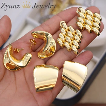 5 Пар, геометрические серьги-гвоздики с завышенной геометрией, очаровательные золотые украшения модного цвета для женщин