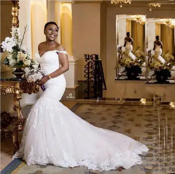 Свадебные платья русалки в Африканском стиле больших размеров, винтажные кружевные аппликации, дизайнерские свадебные платья по индивидуальному заказу, Vestido De Novia